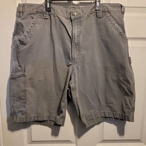 CARHARTT Men's Sz 40 Gray Canvas Work Shorts Carpenter Union